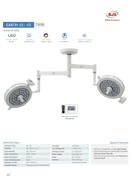 Earth 48+48 Twin-Dome LED Operating Light — first page