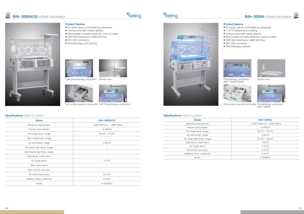 Infant Incubator BIN-3000A — first page